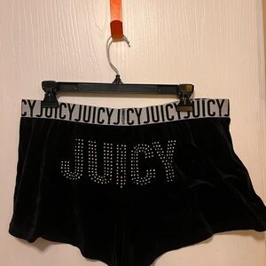 Juicy Couture Black Velvet Pajama Shorts